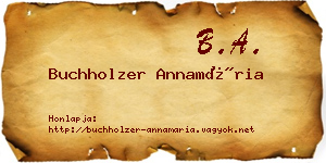 Buchholzer Annamária névjegykártya